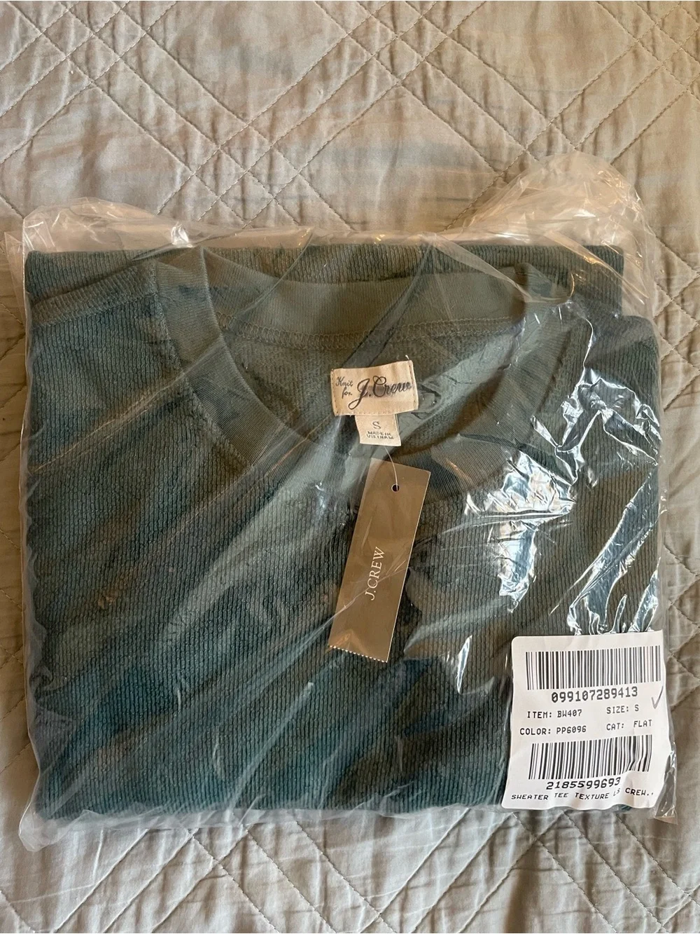 J. CREW Long-sleeve textured sweater-tee in Graffiti Green Size S $69.50 BW407